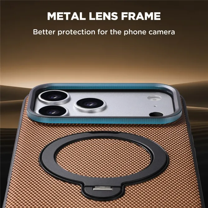Coque iPhone 17 Pro MagSafe Effet Cuir avec Support Intégré