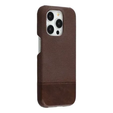 Coque iPhone 12 Pro Max Bi-Matière Toile et Cuir