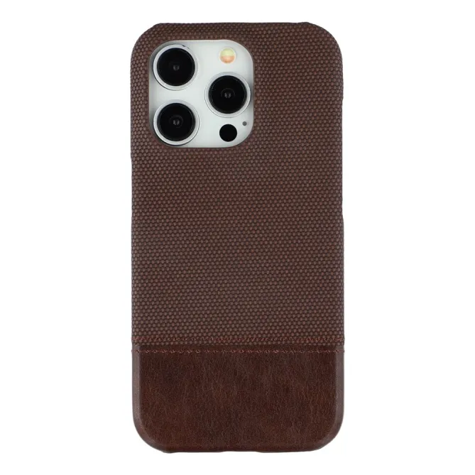 Coque iPhone 12 Pro Max Bi-Matière Toile et Cuir