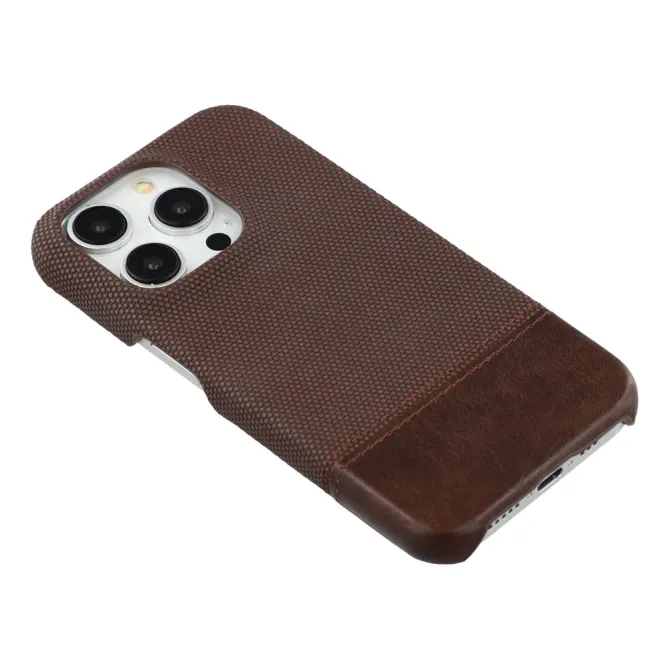 Coque iPhone 12 Pro Max Bi-Matière Toile et Cuir