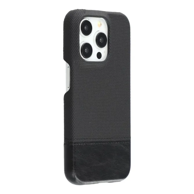 Coque iPhone 12 Pro Max Bi-Matière Toile et Cuir