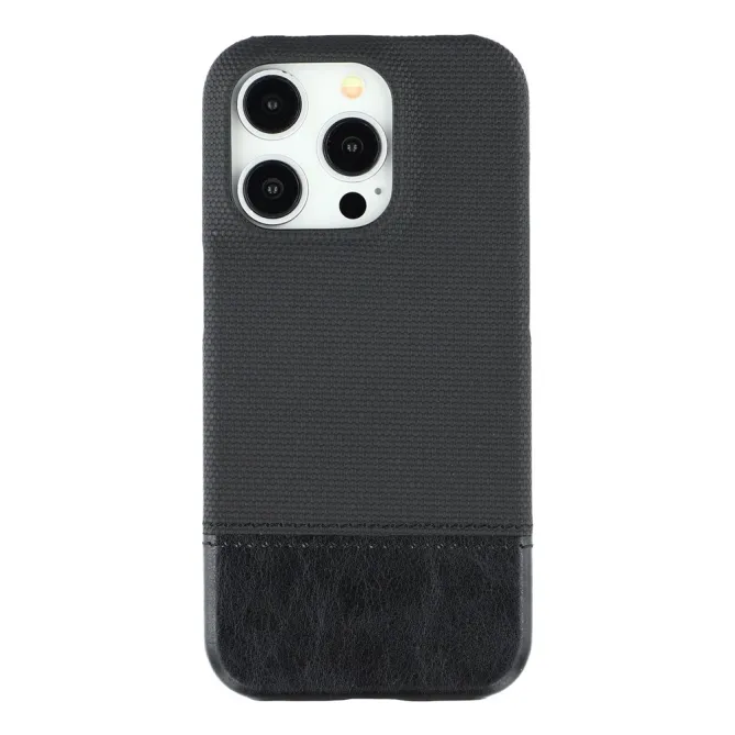 Coque iPhone 12 Pro Max Bi-Matière Toile et Cuir