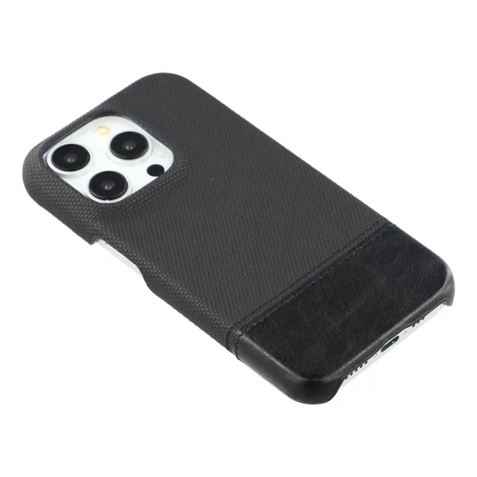 Coque iPhone 12 Pro Max Bi-Matière Toile et Cuir