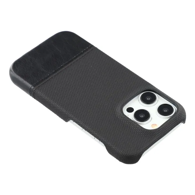 Coque iPhone 12 Pro Max Bi-Matière Toile et Cuir