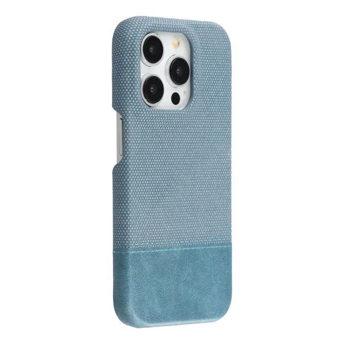 Coque iPhone 12 Pro Max Bi-Matière Toile et Cuir