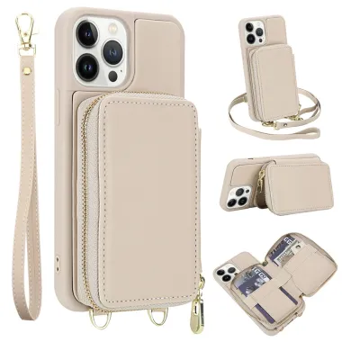 Coque iPhone 12 Pro Max Pochette Zippée avec Bandoulière