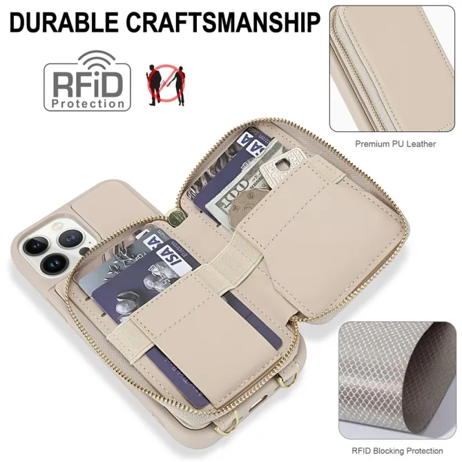 Coque iPhone 12 Pro Max Pochette Zippée avec Bandoulière