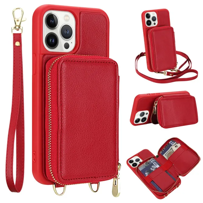 Coque iPhone 12 Pro Max Pochette Zippée avec Bandoulière