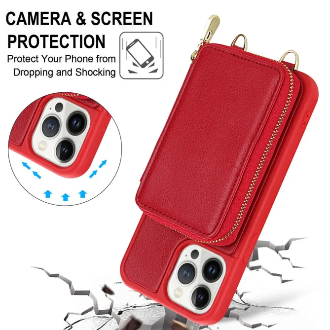 Coque iPhone 12 Pro Max Pochette Zippée avec Bandoulière
