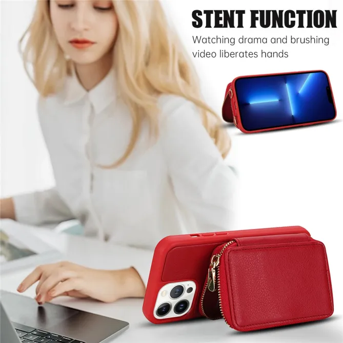 Coque iPhone 12 Pro Max Pochette Zippée avec Bandoulière