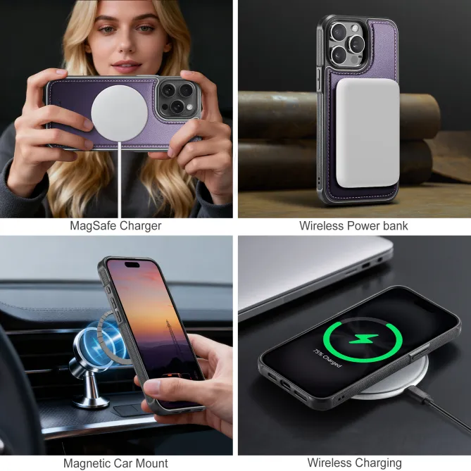 Coque iPhone 12 Pro Max MagSafe Porte-Cartes Détachable