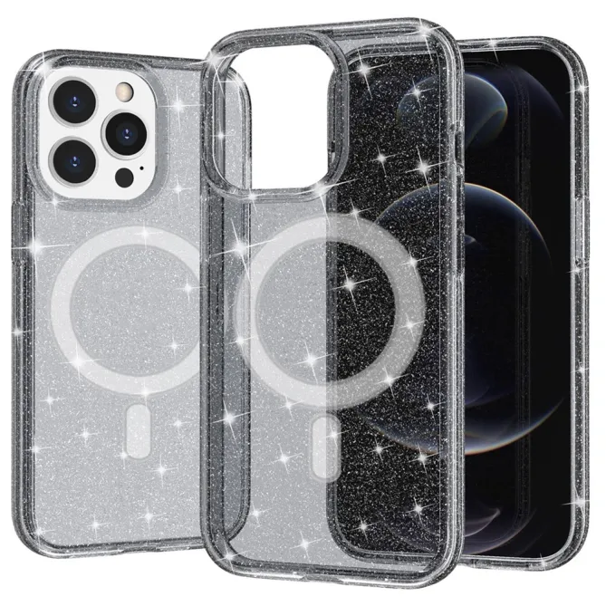 Coque iPhone 12 Pro Max Pailletée MagSafe Transparente