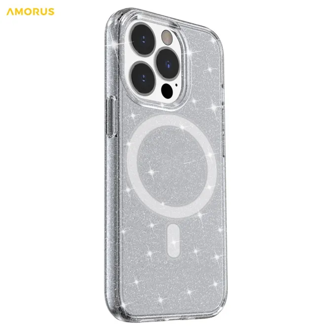 Coque iPhone 12 Pro Max Pailletée MagSafe Transparente