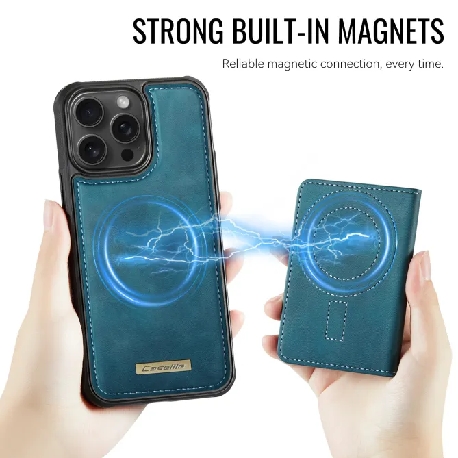 Coque iPhone 12 Pro Max MagSafe avec portefeuille magnétique détachable Bleu Paon - photo 6