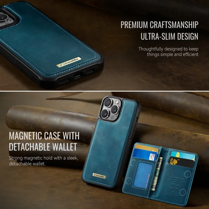Coque iPhone 12 Pro Max MagSafe avec portefeuille magnétique détachable Bleu Paon - photo 9