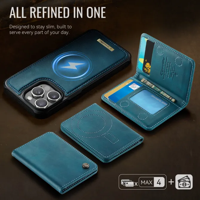 Coque iPhone 12 Pro Max MagSafe avec portefeuille magnétique détachable Bleu Paon - photo 10
