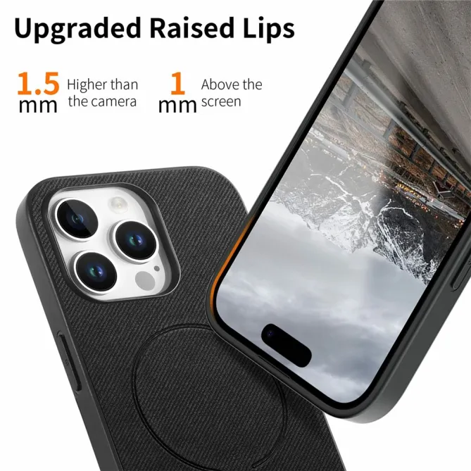 Coque iPhone 12 Pro Max MagSafe Texture Tissu Antichoc
