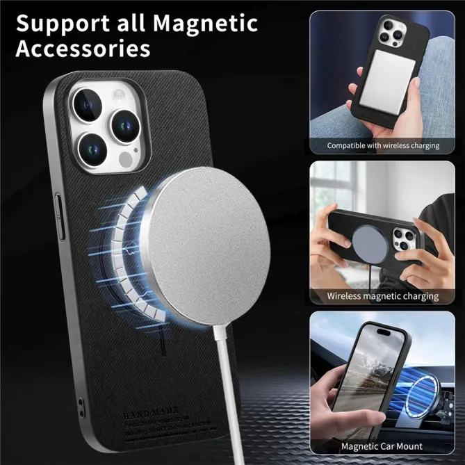 Coque iPhone 12 Pro Max MagSafe Texture Tissu Antichoc