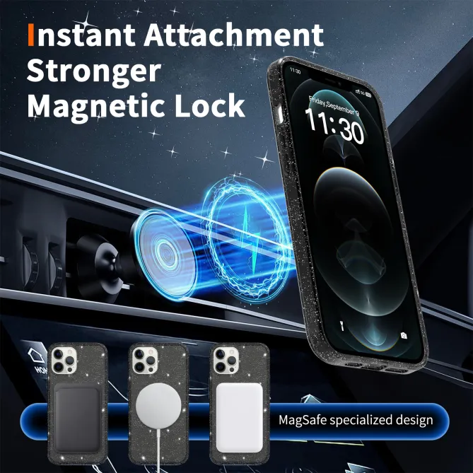 Coque iPhone 12 Pro Max Pailletée Transparente Magnétique