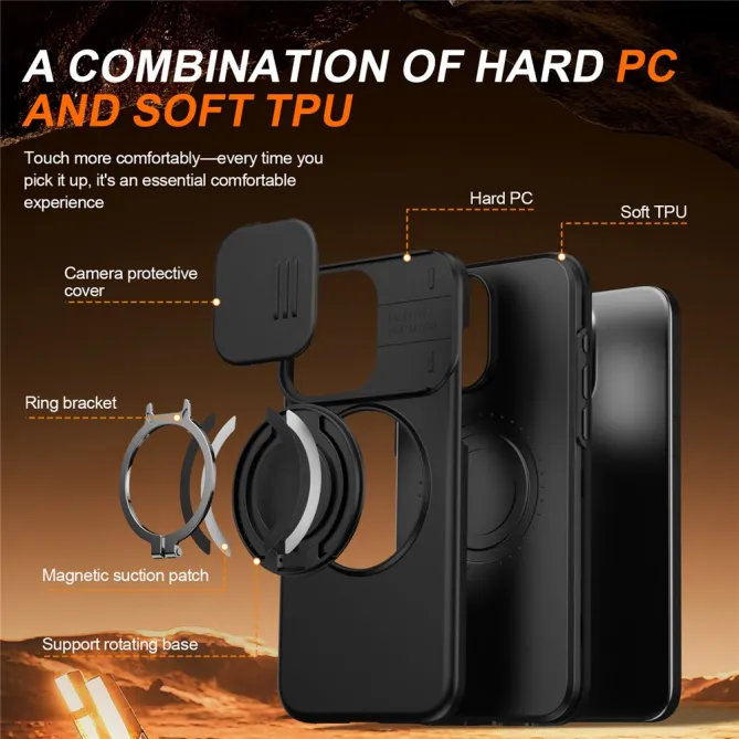 Coque iPhone 12 Pro Max / 13 Pro Max CamShield MagSafe avec support rotatif