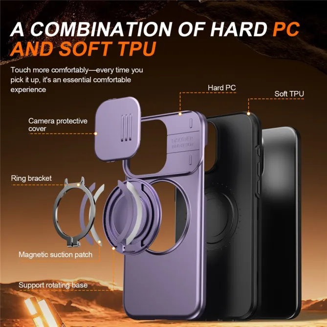 Coque iPhone 12 Pro Max / 13 Pro Max CamShield MagSafe avec support rotatif