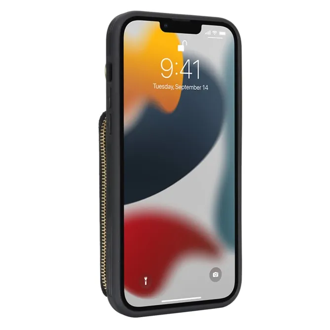Coque iPhone 12 Pro Max / 13 Pro Max Portefeuille Zippé avec Anneau