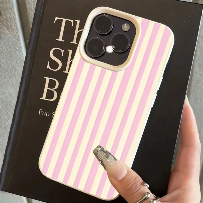 Coque iPhone 12 Pro Max Rayures Roses et Jaunes - photo 2