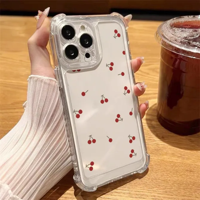 Coque iPhone 12 Pro Max Transparente Motif Cerises
