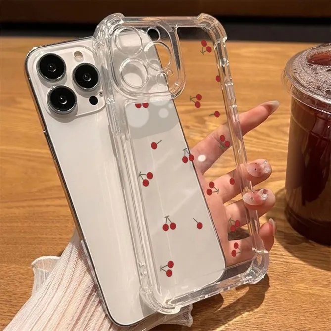Coque iPhone 12 Pro Max Transparente Motif Cerises - photo 2