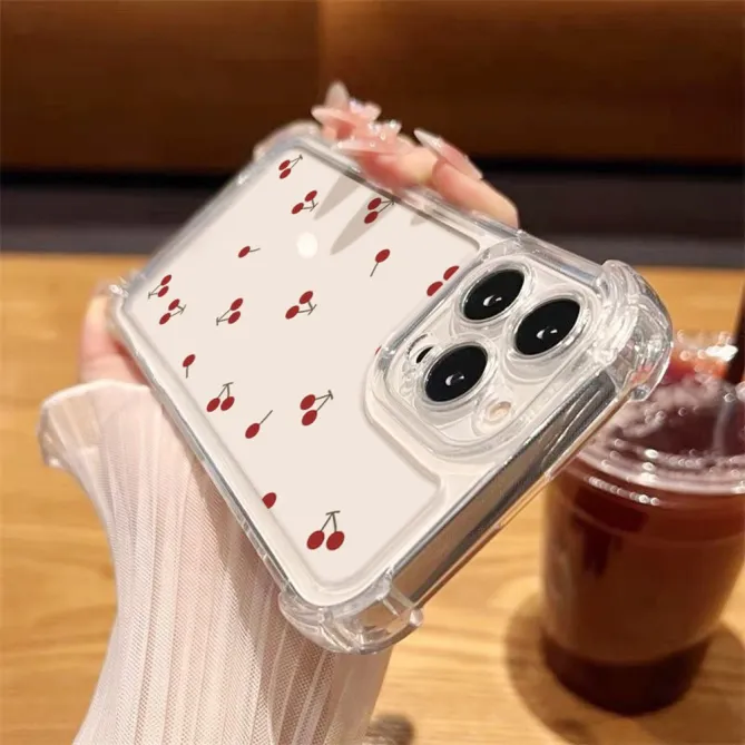 Coque iPhone 12 Pro Max Transparente Motif Cerises - photo 3