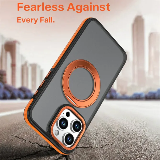 Coque iPhone 12 Pro Max MagSafe avec Support Rotatif Bicolore Orange - photo 7