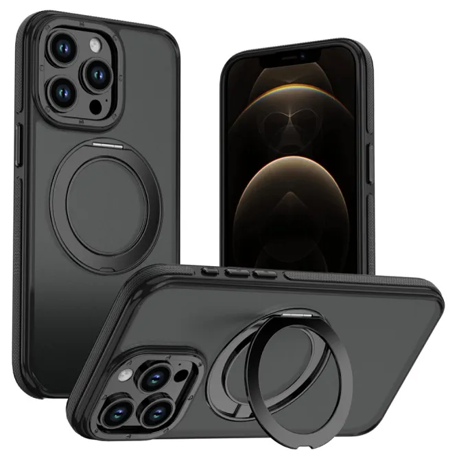 Coque iPhone 12 Pro Max MagSafe avec Support Rotatif Bicolore