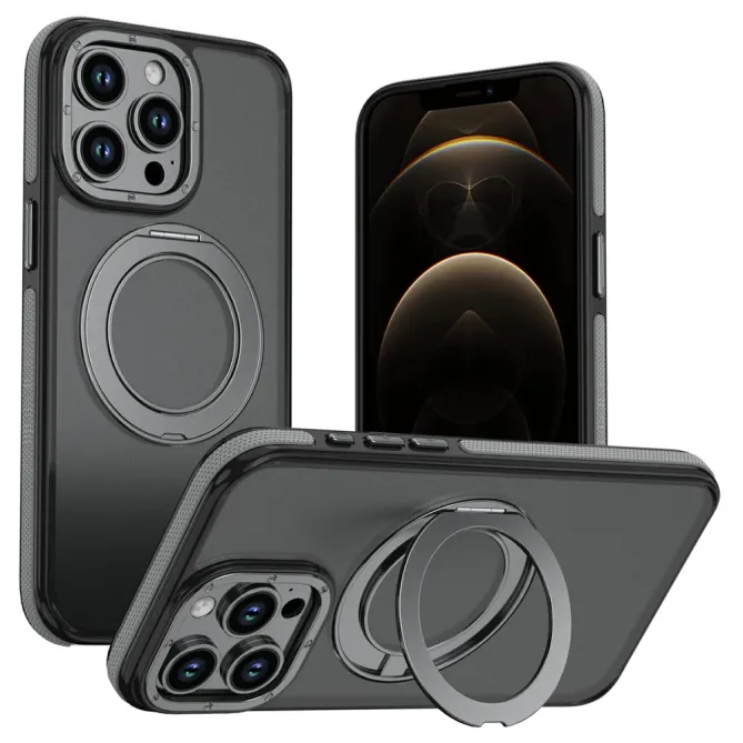 Coque iPhone 12 Pro Max MagSafe avec Support Rotatif Bicolore