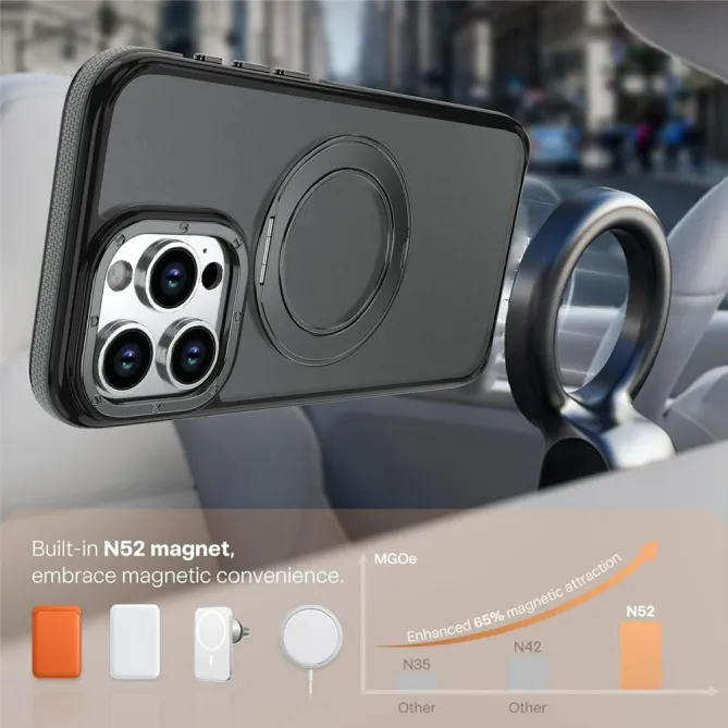 Coque iPhone 12 Pro Max MagSafe avec Support Rotatif Bicolore