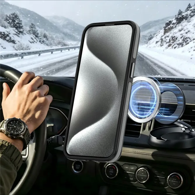 Coque iPhone 12 Pro Max MagSafe avec Support Rotatif Bicolore