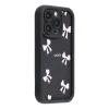 Coque iPhone 12 Pro Max Nœuds Roses Fond Noir