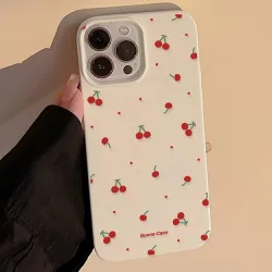 Coque iPhone 12 Pro Max Motif Cerises Minimaliste