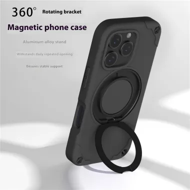 Coque iPhone 12 Pro Max MagSafe avec Support Rotatif et Verre Trempé