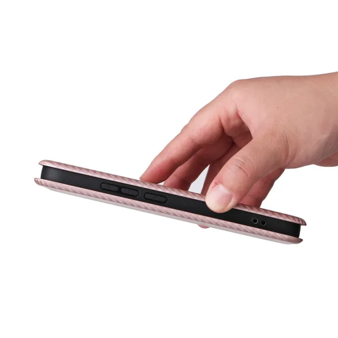 Housse Xiaomi 17T Pro Simili Cuir Style Fibre de Carbone