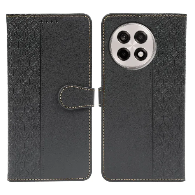 Housse OnePlus 13R Trèfles Gaufré Portefeuille