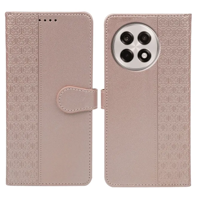 Housse OnePlus 13R Trèfles Gaufré Portefeuille