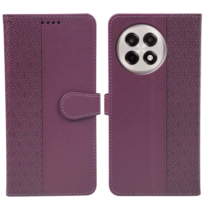 Housse OnePlus 13R Trèfles Gaufré Portefeuille