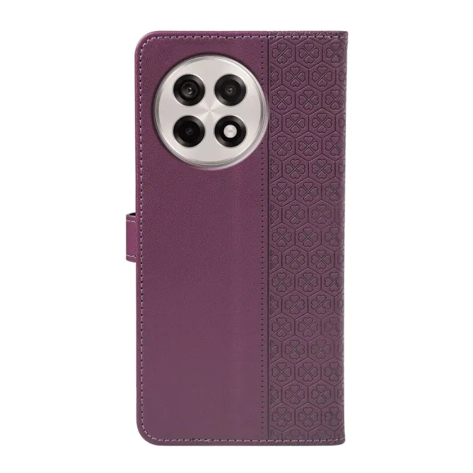Housse OnePlus 13R Trèfles Gaufré Portefeuille