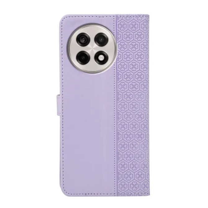 Housse OnePlus 13R Trèfles Gaufré Portefeuille