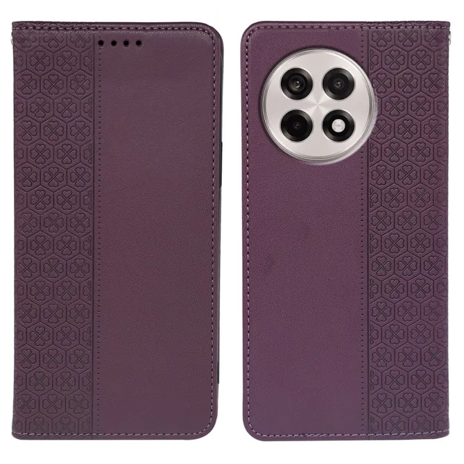 Flip Cover OnePlus 13R Trèfles Gaufré Portefeuille