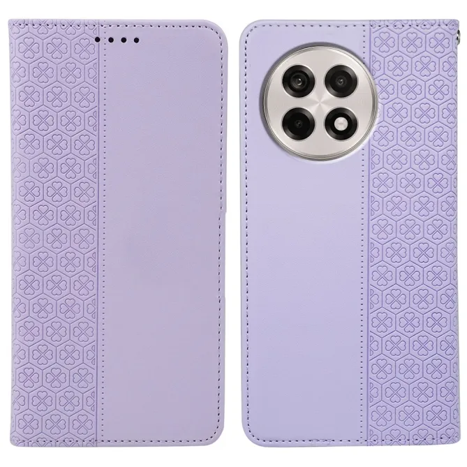 Flip Cover OnePlus 13R Trèfles Gaufré Portefeuille