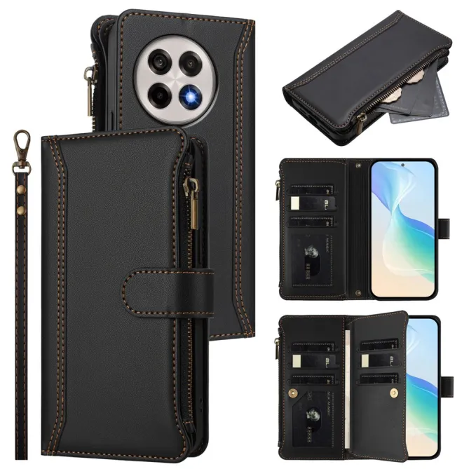 Housse OnePlus 13R ORGANIZER Simili Cuir Multi-Rangements Dragonne