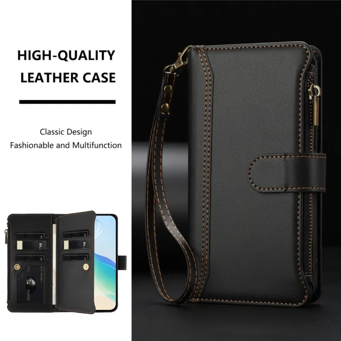 Housse OnePlus 13R ORGANIZER Simili Cuir Multi-Rangements Dragonne