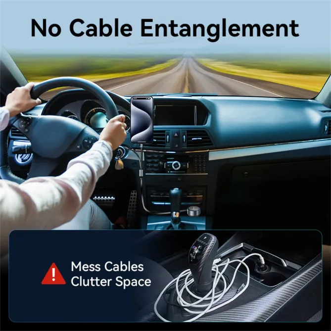 Chargeur Voiture Vention 30W Câbles USB-C et Lightning Intégrés