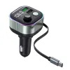 Transmetteur FM Bluetooth Chargeur Voiture 65W Câble Rétractable